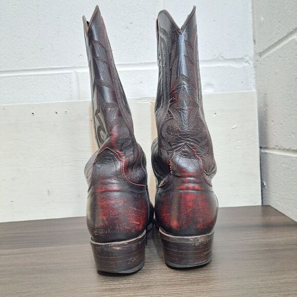 Lucchese 2000 Redish Brown Western Leather Cowboy Boots Size US 9.5 D Men's - Picture 2 of 8